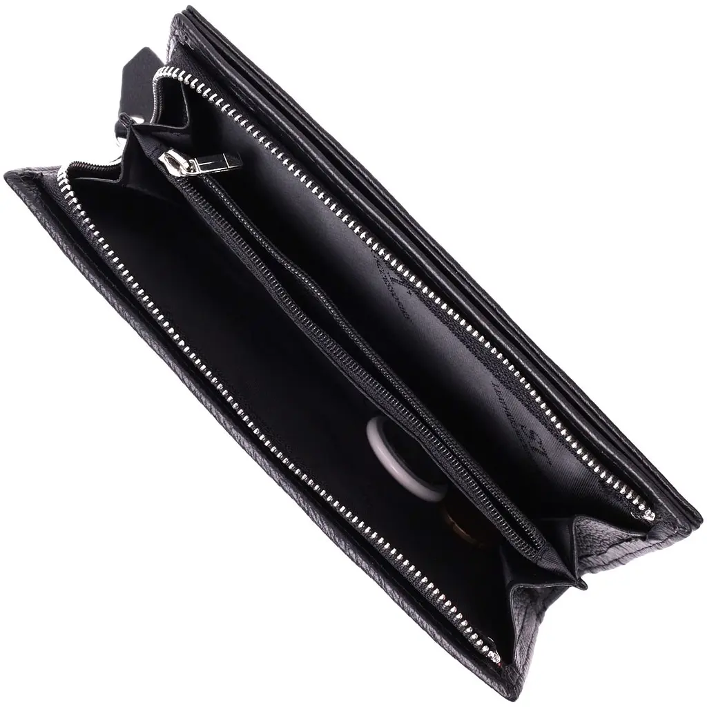 Вертикальний гаманець-клатч унісекс із натуральної шкіри ST Leather 22532 чорний - фото 5