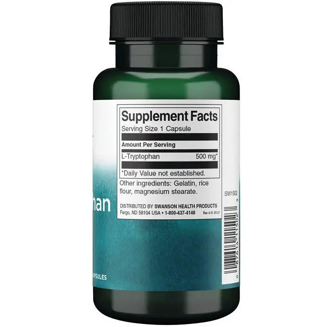 Триптофан L-Tryptophan 500 mg 60 капсул Swanson vit0004844 - фото 2