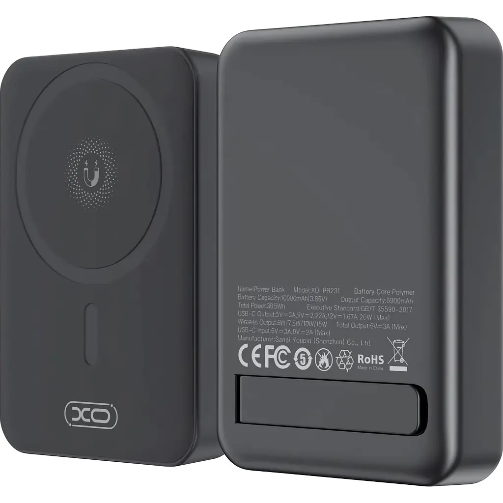 Зовнішній акумулятор XO PR231 10000mAh 20W Black [120543] - фото 2