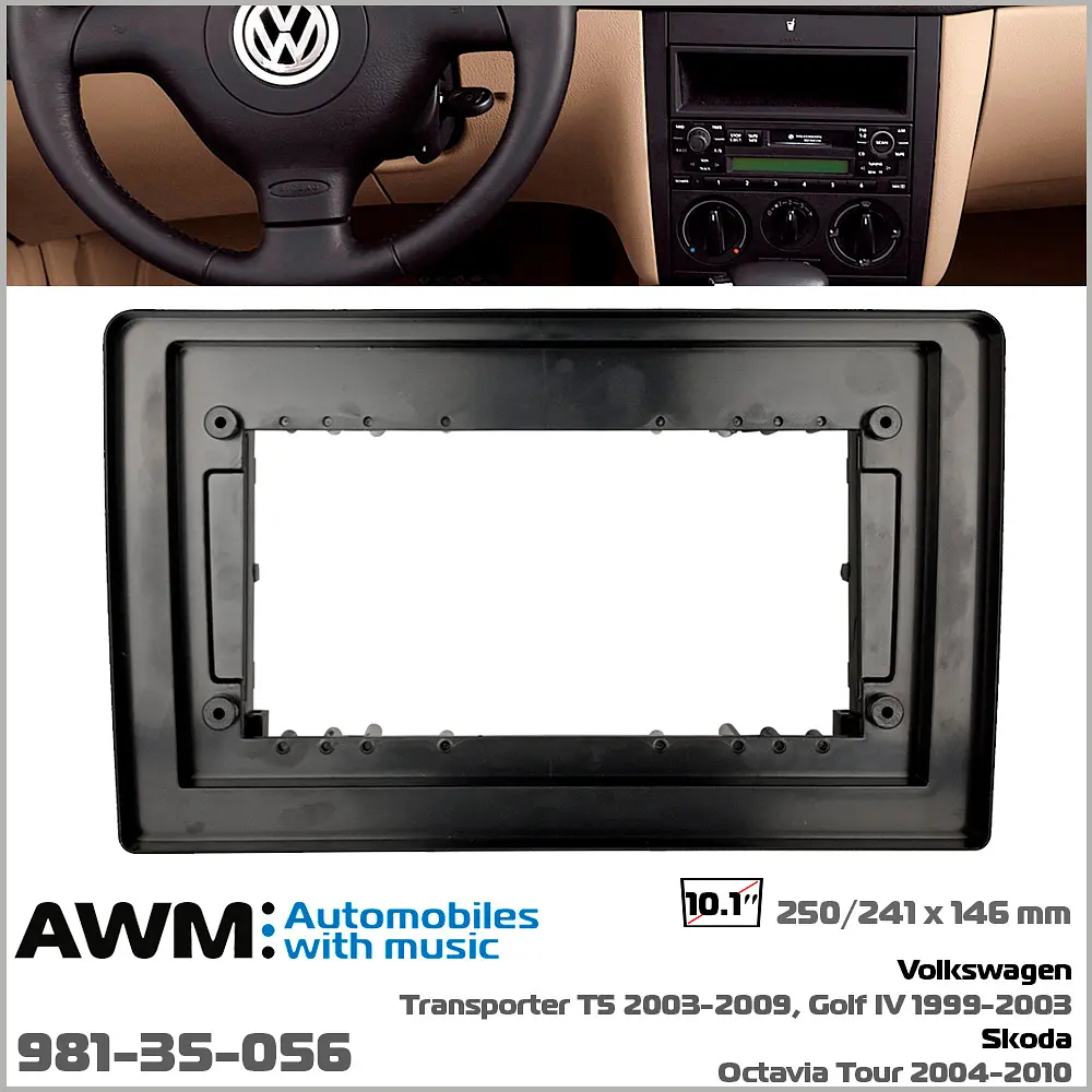 Переходная рамка для автомобиля Volkswagen Transporter, Golf, Skoda Octavia Tour AWM 981-35-056 - фото 6