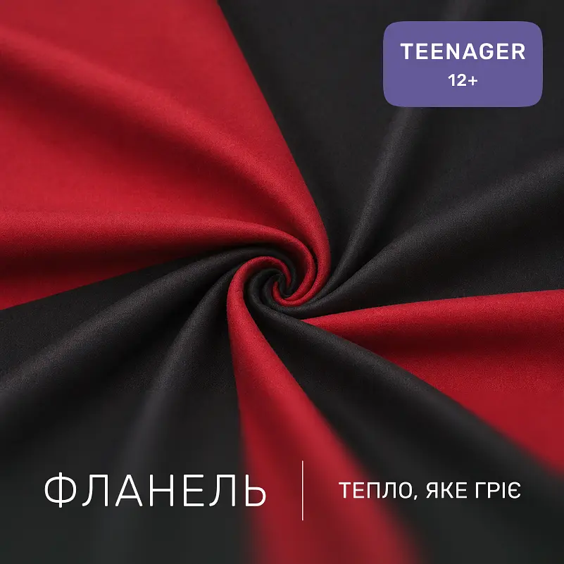 Дитяча постільна білизна MIRSON TEENAGER фланель Black/Red 200х220см (2200012803479) - фото 2