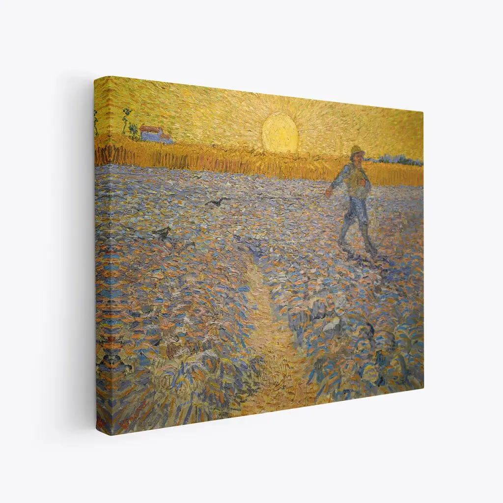 Інтер'єрна картина Сіяч, Вінсент ван Гог, Vincent van Gogh, Sower at Sunset, інтер'єрний декор, 60×77 см (id6655) - фото 2
