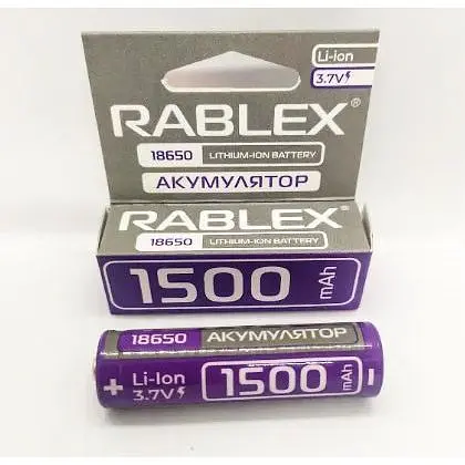 Литий-ионный аккумулятор Rablex 18650 1500 mAh 3.7 V (Li-ion) Original - фото 2