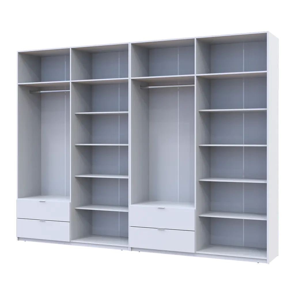 Шафа для одягу Doros Лукас Біла 4+4 ДСП 320х50х240 (42005126) - фото 3