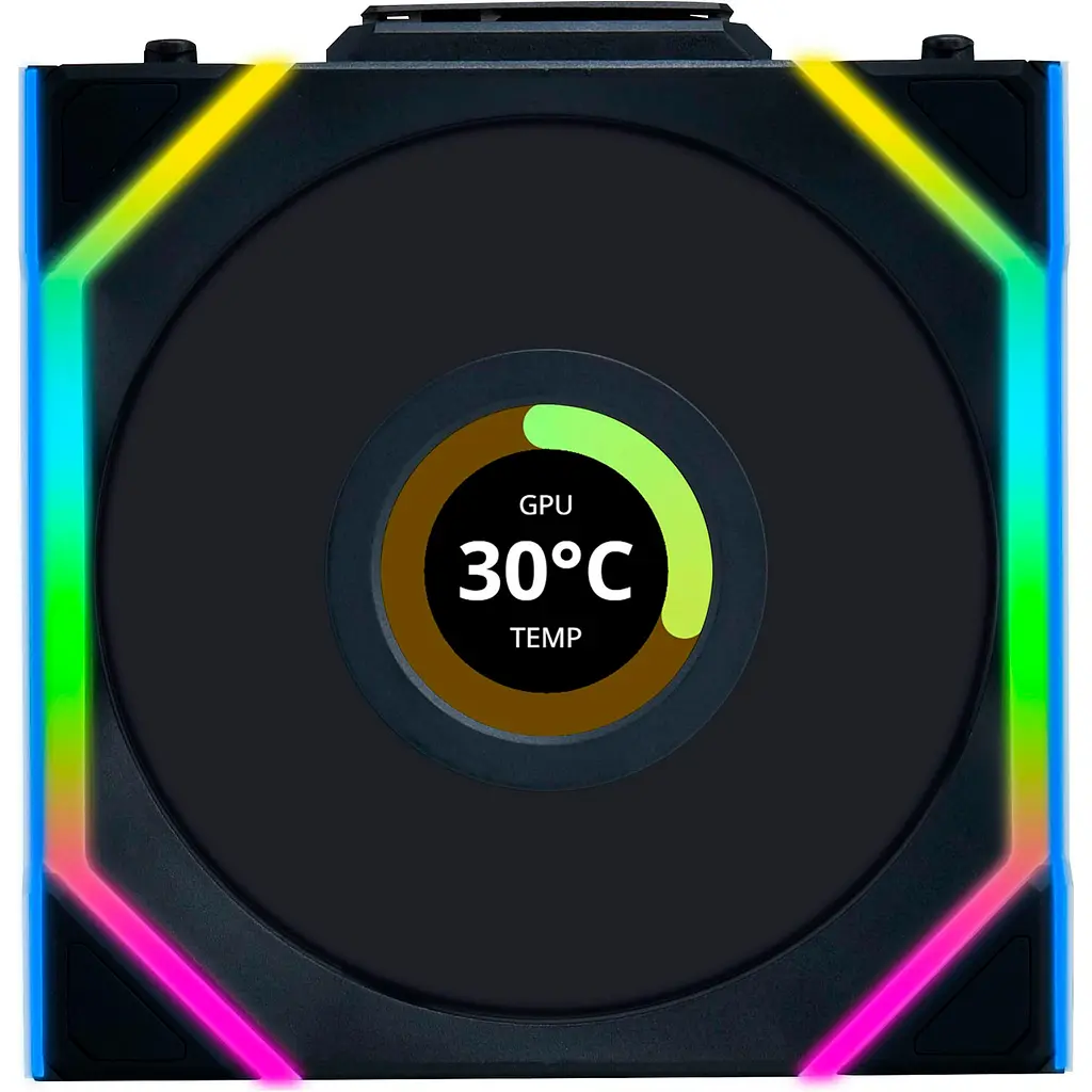 Вентилятор Lian Li Uni Fan SL Wireless LCD 120-3 Reverse Black (G99.12RSLLCD1W3B.00) - фото 4