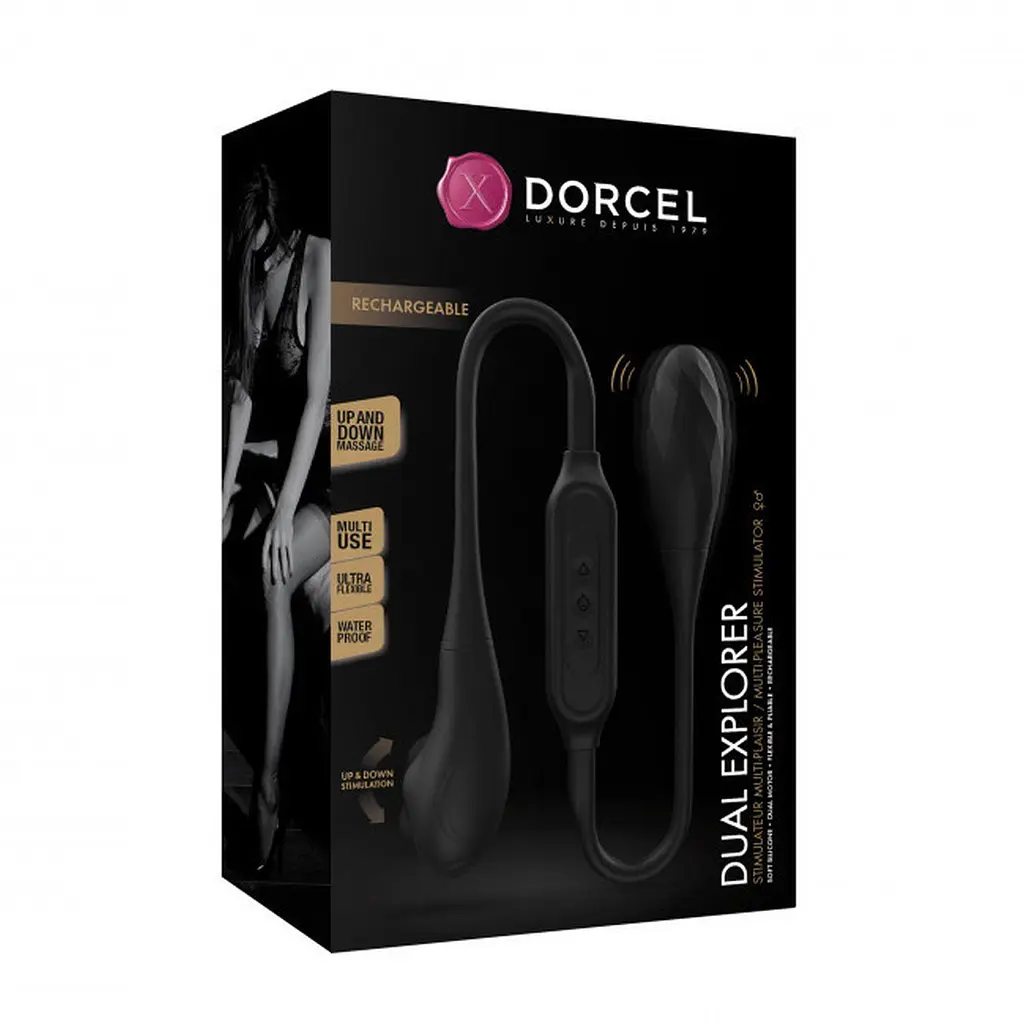 Двухсторонний вибромассажер Dorcel Dual Explorer 55.7 см черный - фото 10