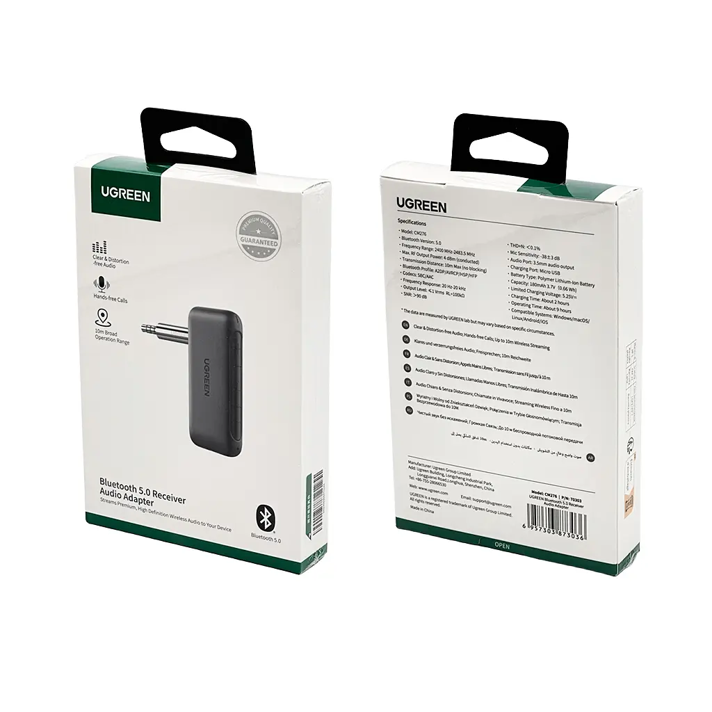 Bluetooth-ресивер UGREEN CM276 Bluetooth 5.0 Receiver Audio Adapter (UGR-70303) - фото 2