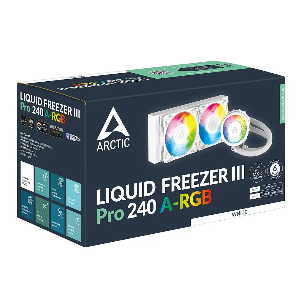Система водяного охолодження Arctic Liquid Freezer III Pro 240 A-RGB Білий (ACFRE00186A) - фото 4