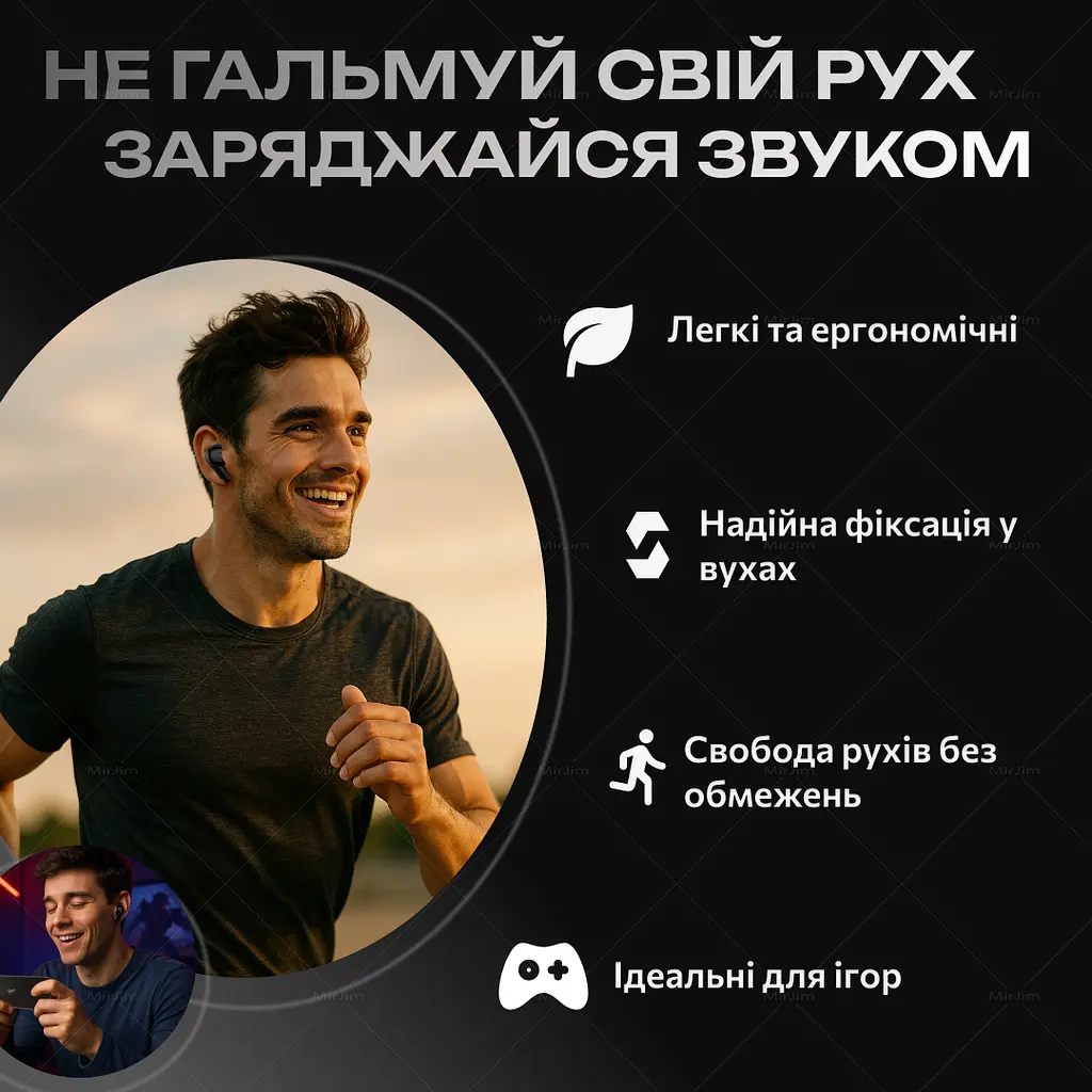 Бездротові навушники Realfit F3 Black - фото 6