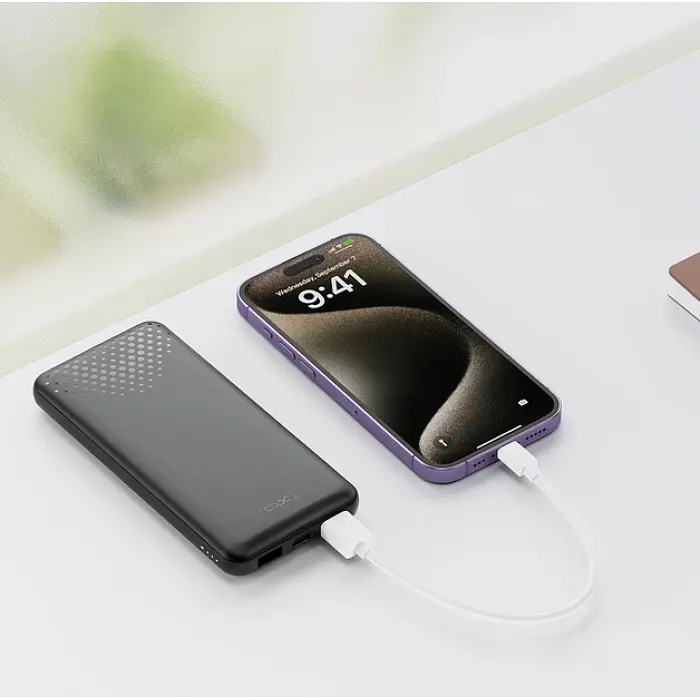 Зовнішній акумулятор Power bank XO PB312 10000 Mah батарея заряджання Чорний - фото 5