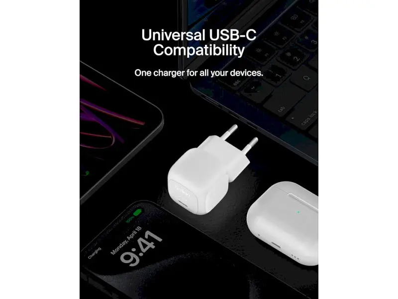 Мережевий зарядний пристрій Belkin BoostCharge Compact PD 20 W White (WCA009KQWH) - фото 5
