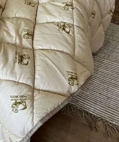 Одеяло двуспальное стеганное зимнее из искусственной шерсти Leri Max Pur Wool 21473 180х210 см коричневое - фото 5