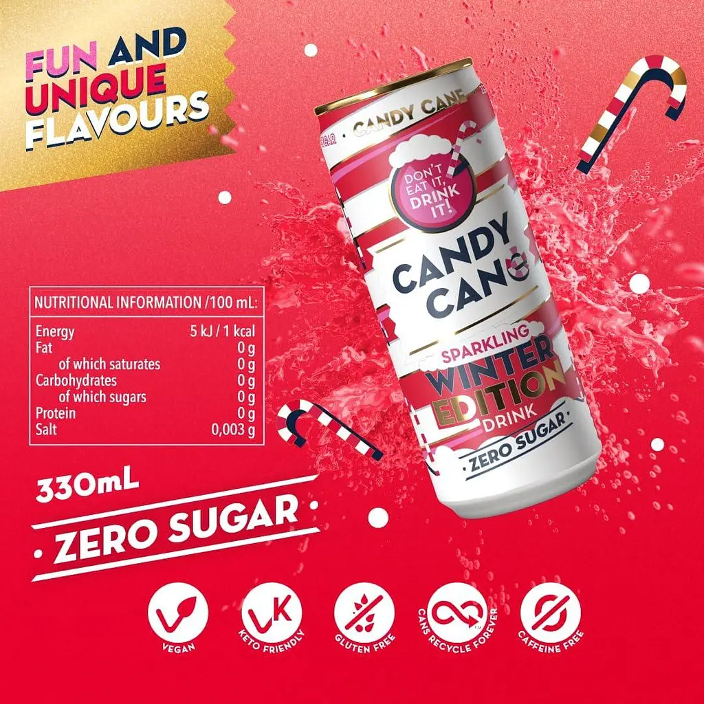 Газований напій Candy Can Limited Edition Winter Cane Flavour без цукру 330 мл - фото 3