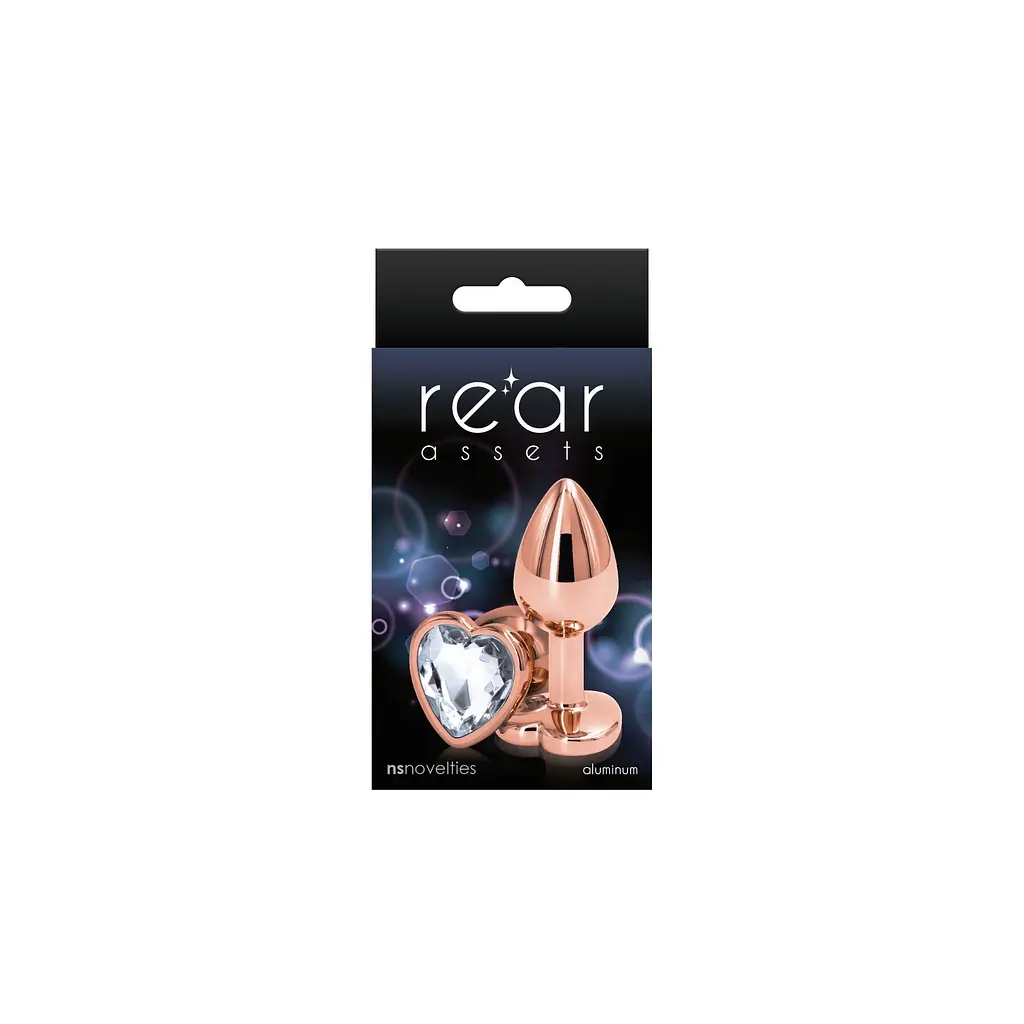 Анальна пробка NS Novelties Rear Assets - Rose Gold Heart, S - фото 2