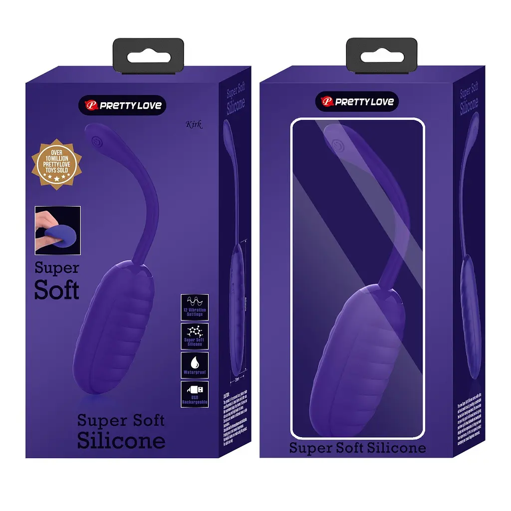 Віброяйце Pretty Love Kirk Super Soft Silicone 19.7 см (синій) - фото 22