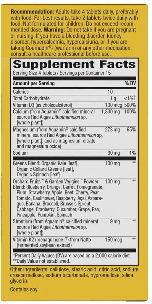 Вітаміни та мінерали Nature's Way Alive! Calcium Bone Support, 60 таблеток для підтримки кісток - фото 5