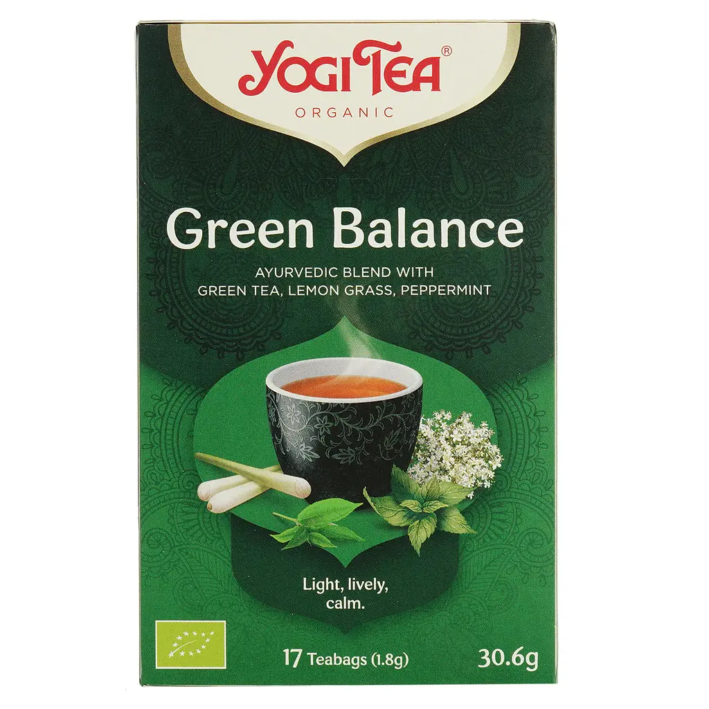 Суміш трав'яного та зеленого чаю Yogi Tea Зелений баланс органічний 30.6 г (17 шт х 1.8 г) - фото 2