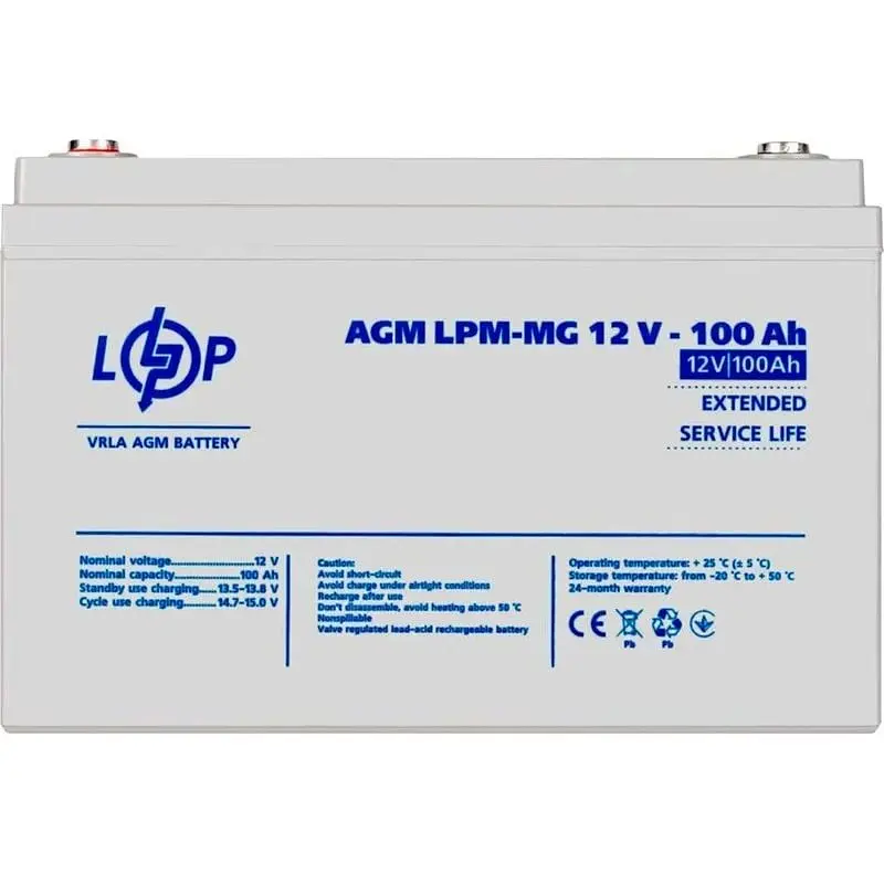 Аккумулятор LogicPower AGM-MG 12V/100Ah/1200Wh [3877] [109900] - фото 2