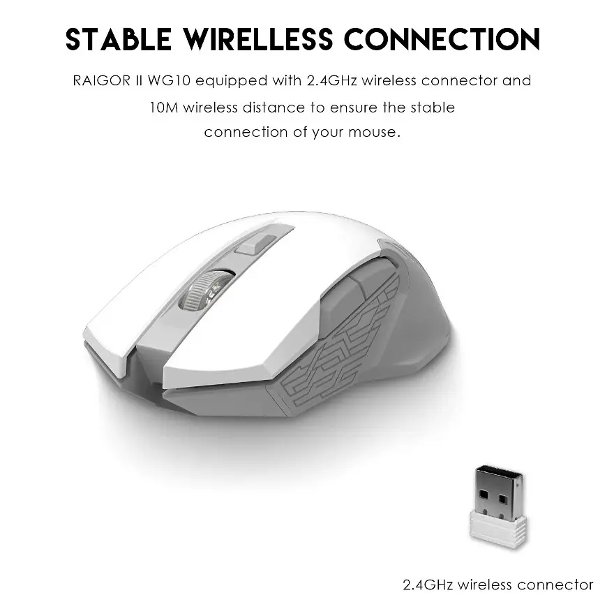 Игровая беспроводная мышь Fantech WG-10 RAIGORII PixArt 10G White - фото 7