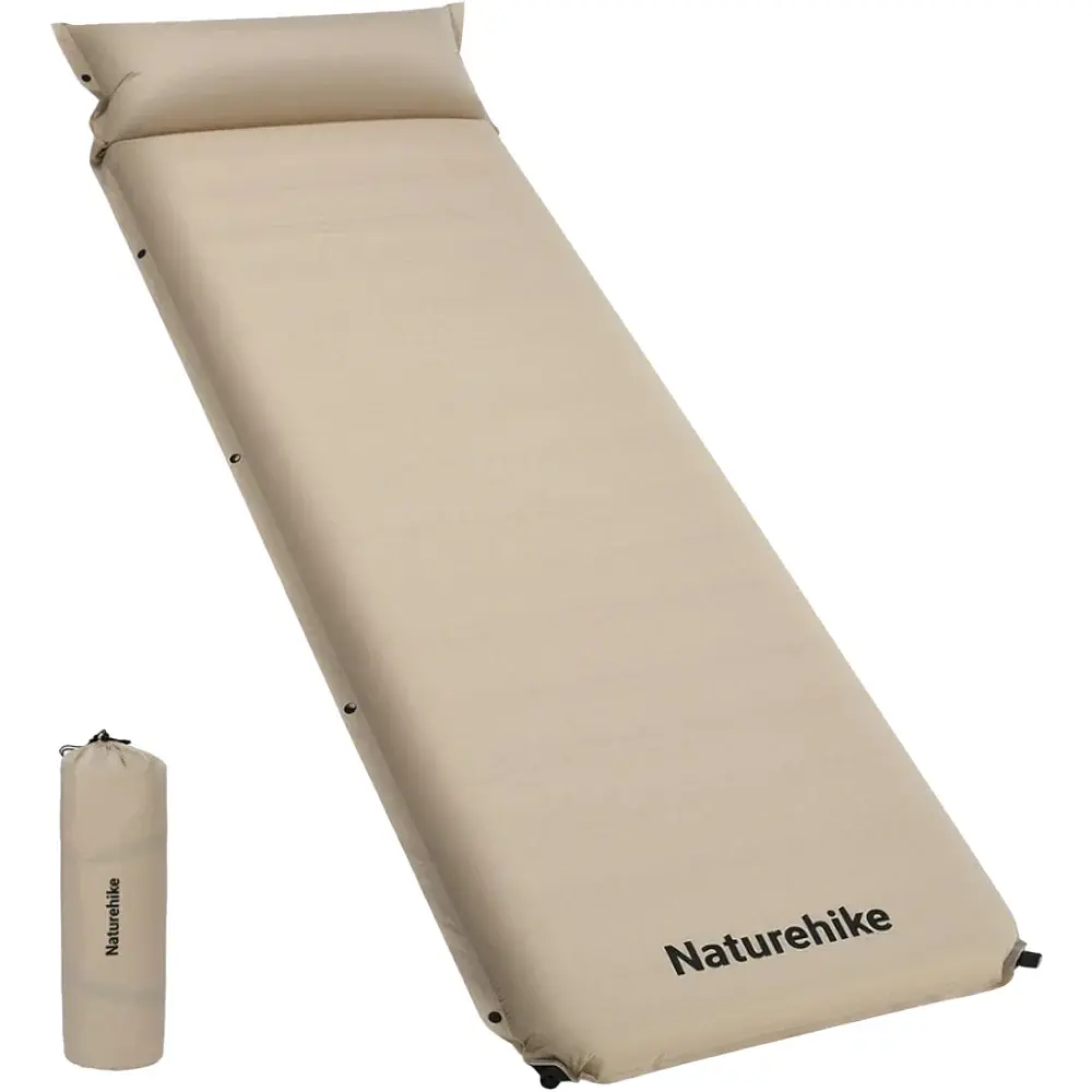 Килимок самонадувний Naturehike з подушкою CNK2450WS020 100мм Beige