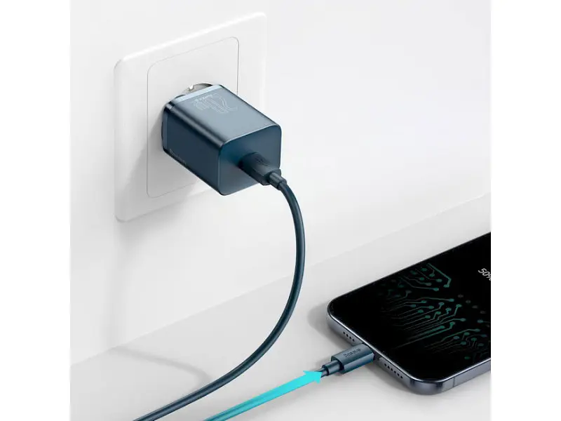 Мережевий зарядний пристрій BASEUS Super Si Quick Charger Type-C 20 W Blue (CCSUP-B03) - фото 6