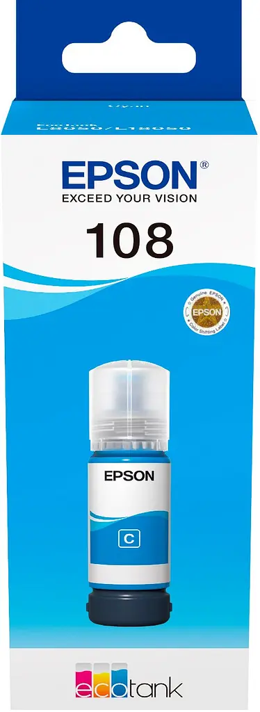 Контейнер с чернилами 108 EcoTank L8050/L18050 cyan Epson teh0014960 - фото 2