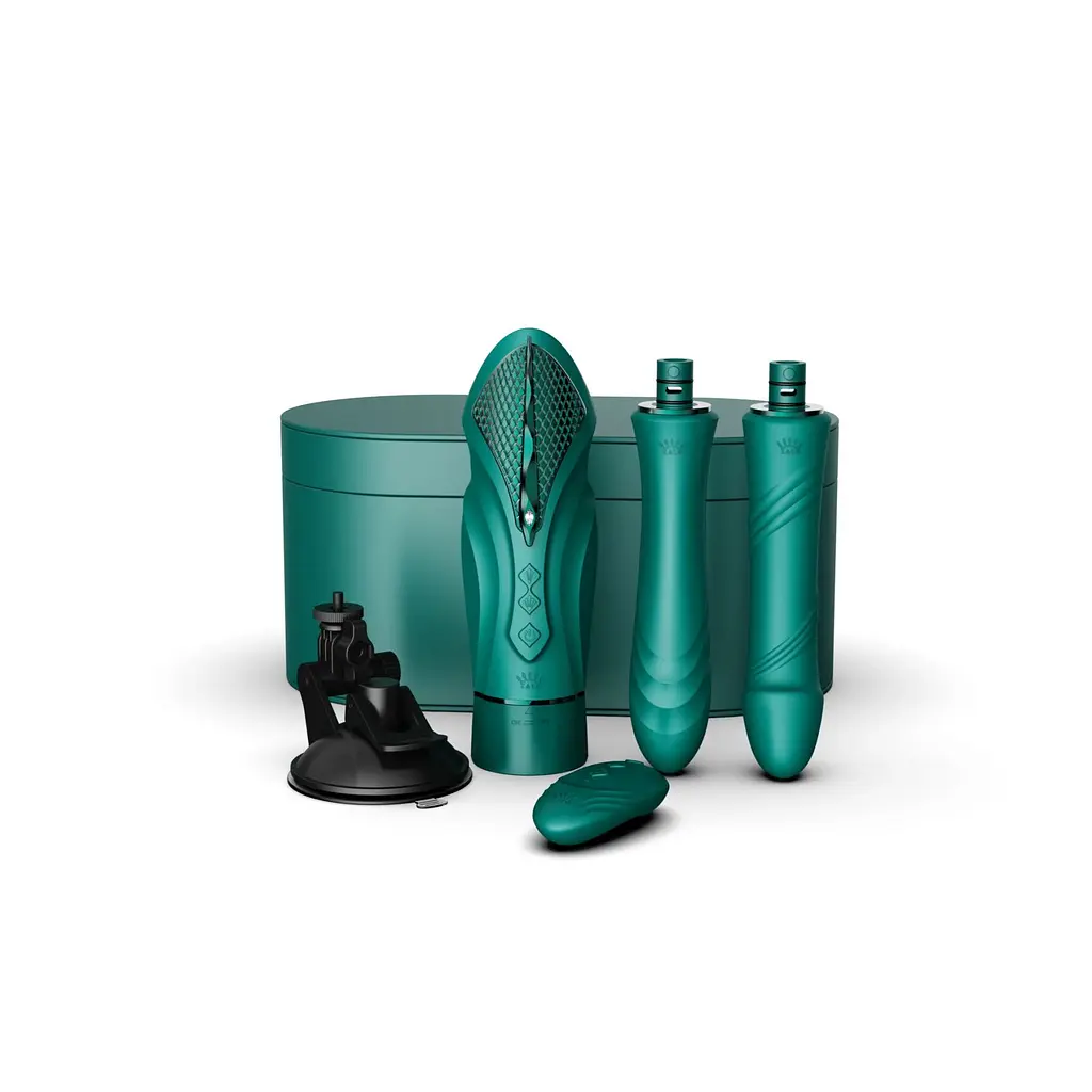 Секс-машина Zalo Sesh Turquoise Green, компактна, з пультом ДК - фото 2