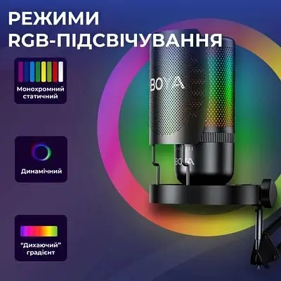 Микрофон Boya K3-02 RGB Type-C/3,5 мм Black (Boya K3-02) - фото 8