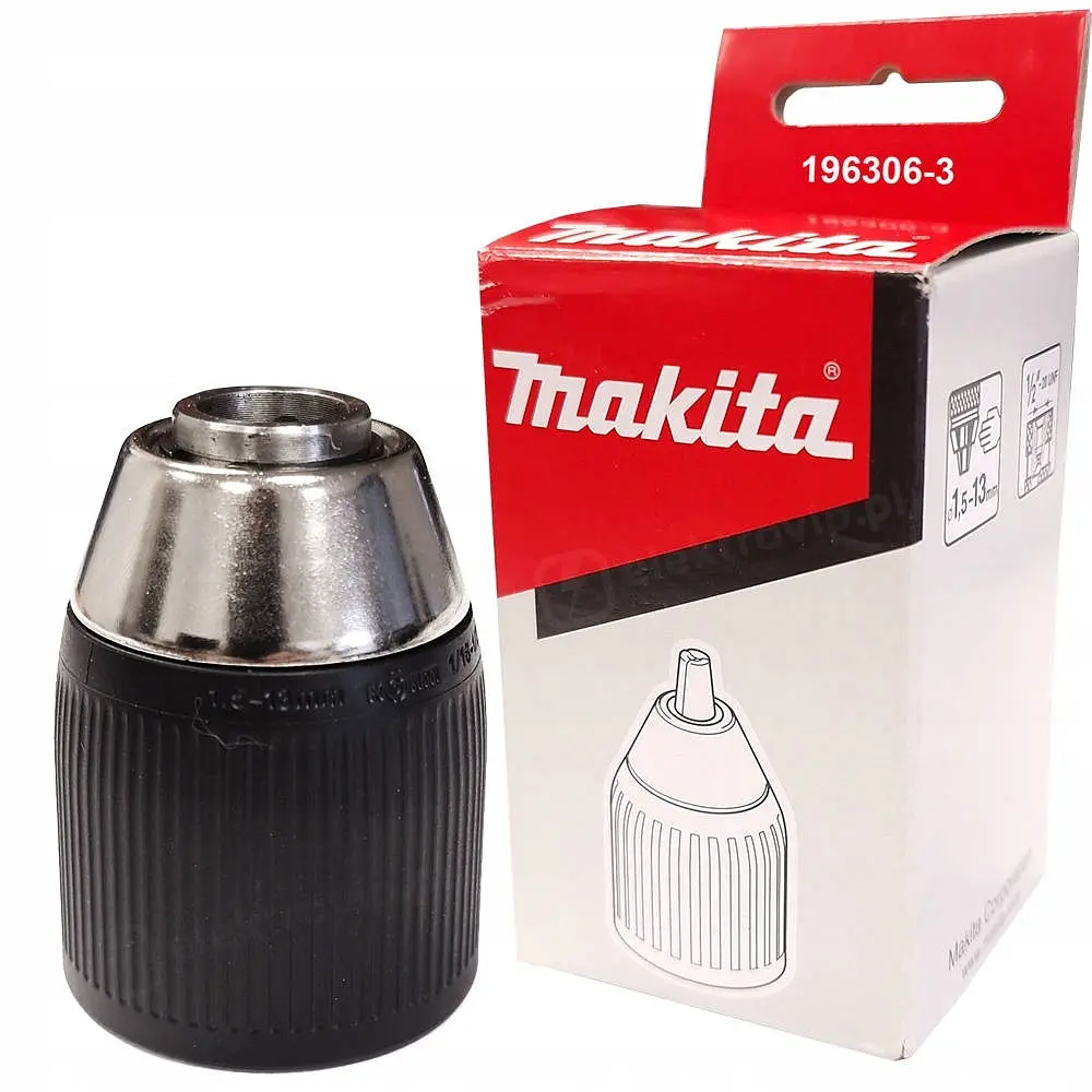 Патрон безключовий 1.5-13 мм 1/2"-20 UNF для Makita DDF453, DHP453, DF457D, HP457D, 6391, 8391, 6381, 8381 (196306-3) - фото 3