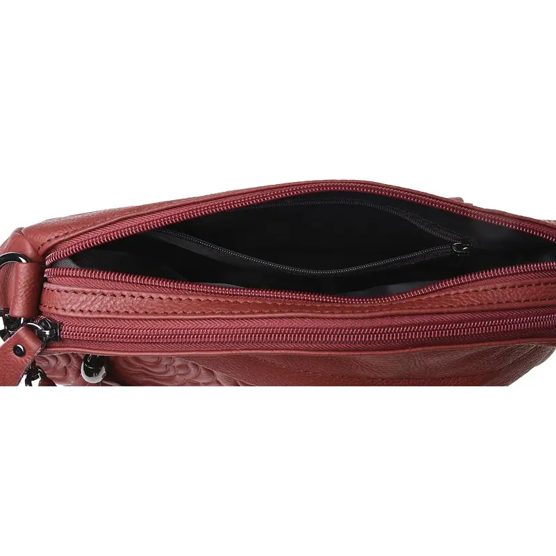 Сумка жіноча Borsa Leather K1840-red 29х18х10 см Червоний - фото 6