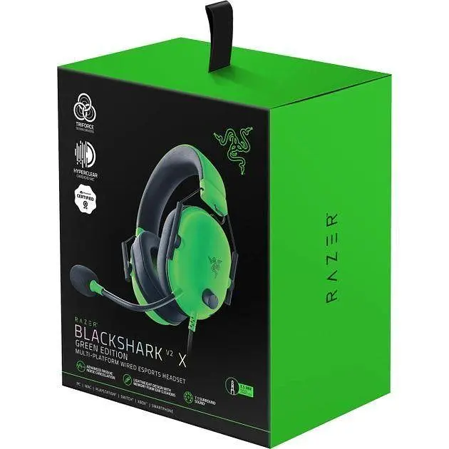 Навушники Razer ігрові гарнітура для геймерів Blackshark V2 X зелена RZ04-03240600-R3M1 - фото 7