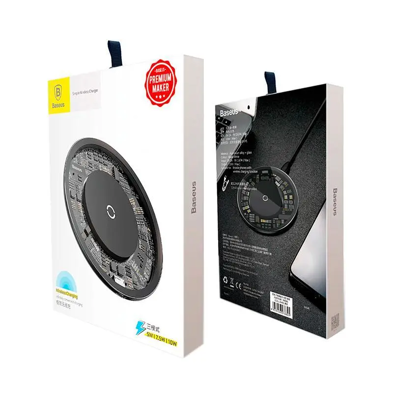 Беспроводное зарядное устройство для Baseus Simple Wireless Charger 10W CCALL-AJK01 Crystal - фото 3