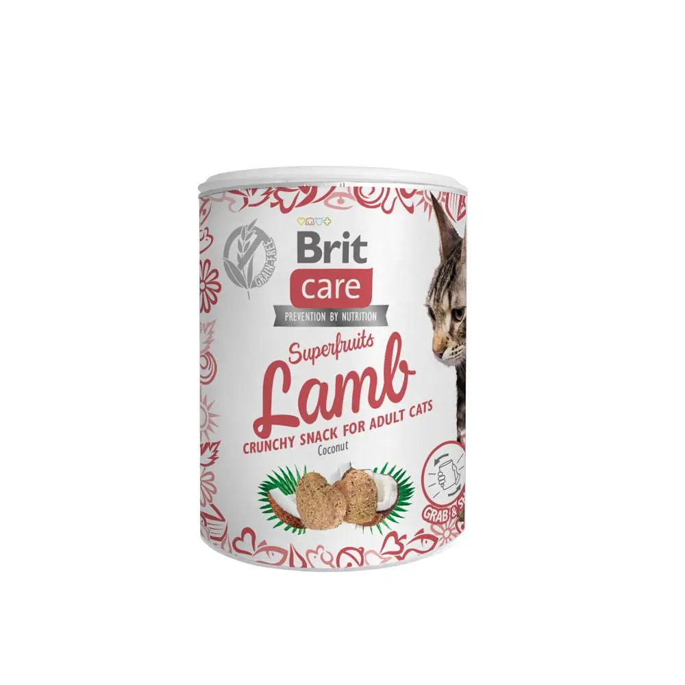 Ласощі для котів Brit Care Cat Snack Superfruits Lamb ягня 100 г (100651/555697)
