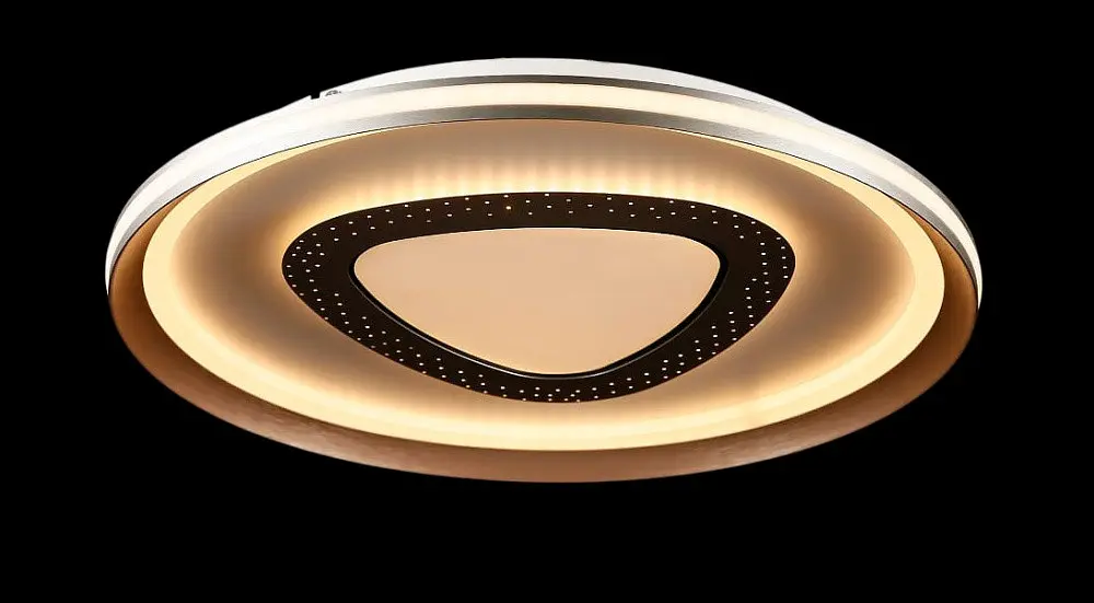 Люстра потолочная LED Splendid Ray L55088/500A/1, 144W, серый/золотой, современный стиль, с пультом, 50 см - фото 3