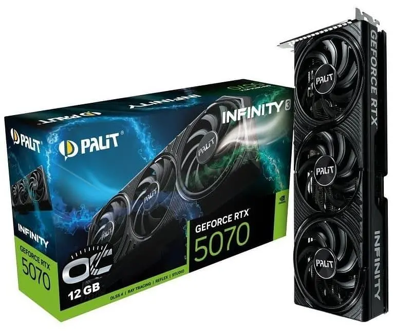 Видеокарта Palit RTX 5070 12GB Infinity 3 OC (NE75070S19K9-GB2050S) (GDDR7, 192 bit, PCI-E v5.0 x16) - фото 9