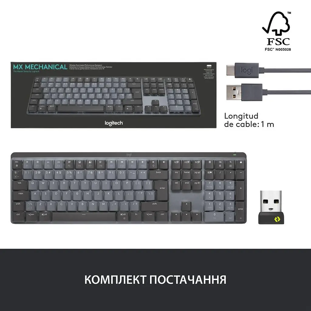 Клавиатура Logitech MX Mechanical Wireless Illuminated Performance Graphite (920-010757) - фото 11