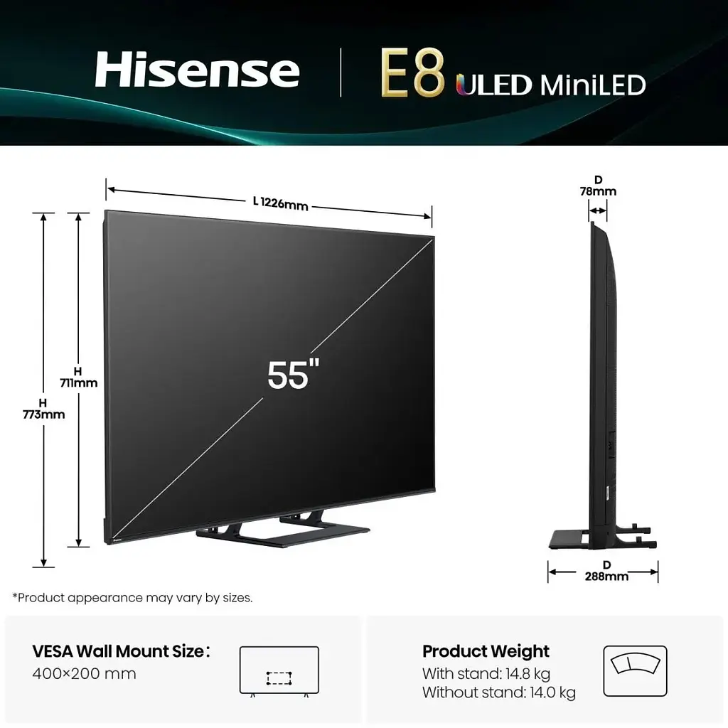 Телевізор Hisense 55E8Q - фото 3