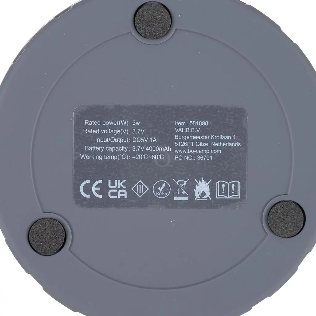 Ліхтар кемпінговий Bo-Camp Hasting Rechargable 200 Lumen Bamboo-Grey (5818981) - фото 3