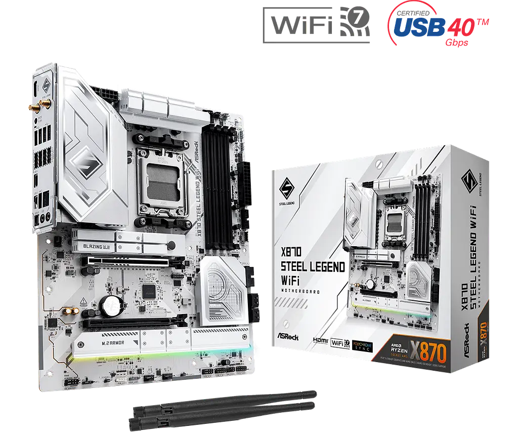 Материнська плата ASRock X870 Steel Legend Wi-Fi Socket AM5 (X870 STEEL LEGEND WIFI) - фото 5