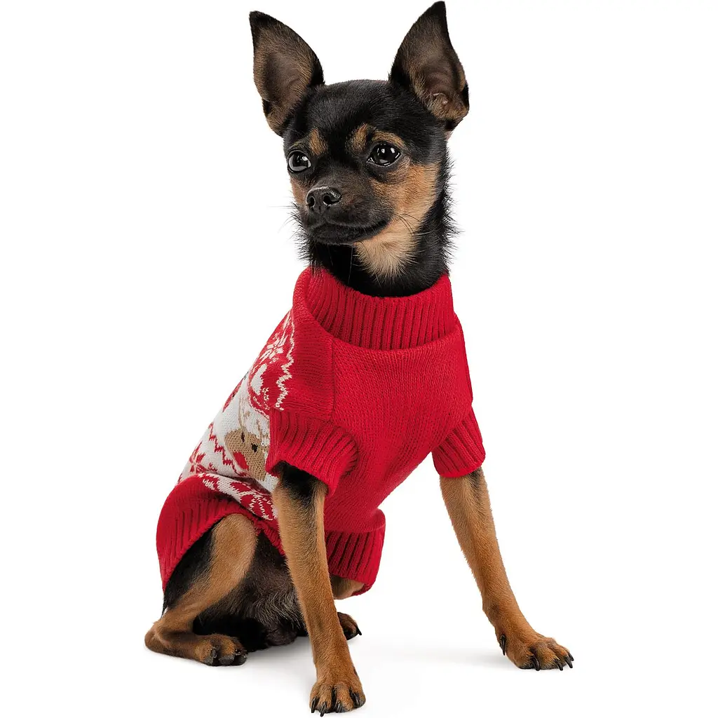 Свитер плетеный для собак Pet Fashion Winter M красный - фото 2