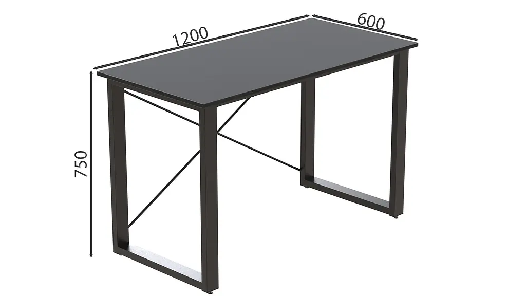 Письмовий стіл Ferrum-decor Драйв 750x1200x600 Чорний метал ДСП Сосна Кембра 16 мм (FRD-103110) - фото 6