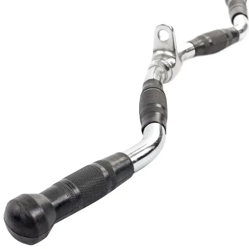 Ручка для верхньої тяги York Fitness 70см W-подібна з гумовими рукоятками, хром - фото 2