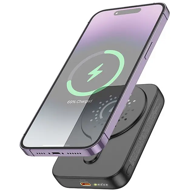 Аккумулятор внешний магнитный Hoco J117A Esteem PD20W magnetic 10000mAh черный - фото 3