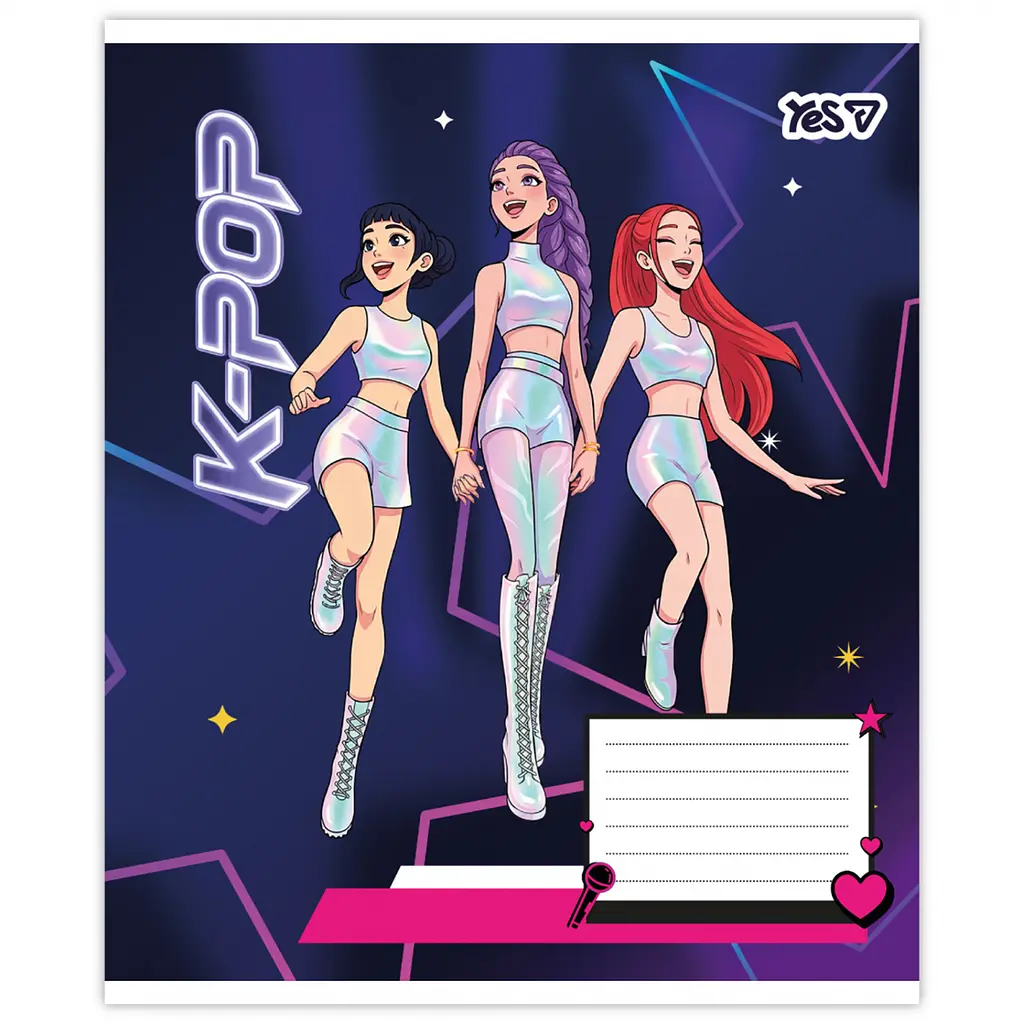 Набір зошитів Yes K-POP musik 18 аркушів у лінію 25 шт. (768951) - фото 3