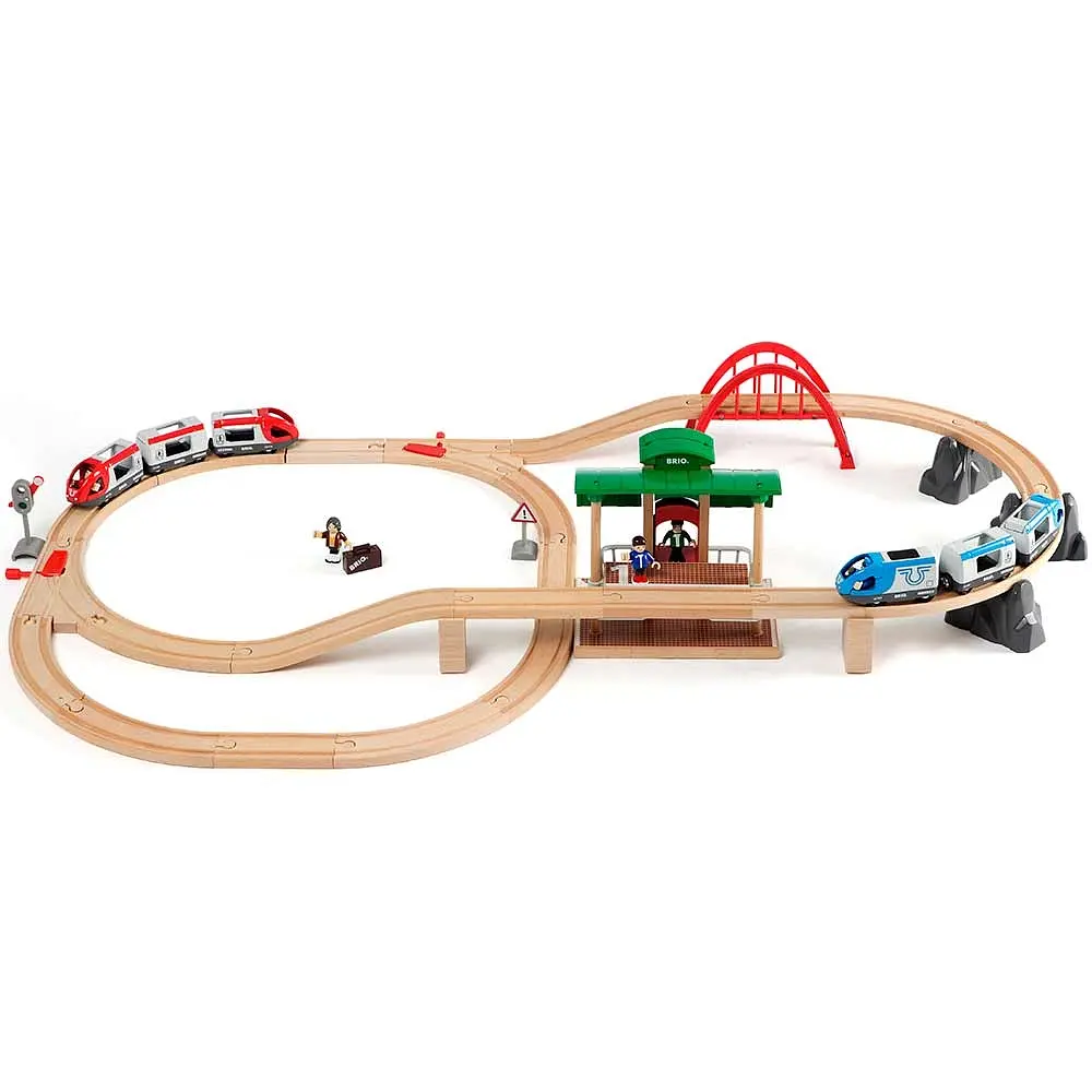 Детская железная дорога Brio двухуровневая с вокзалом (33512) - фото 2