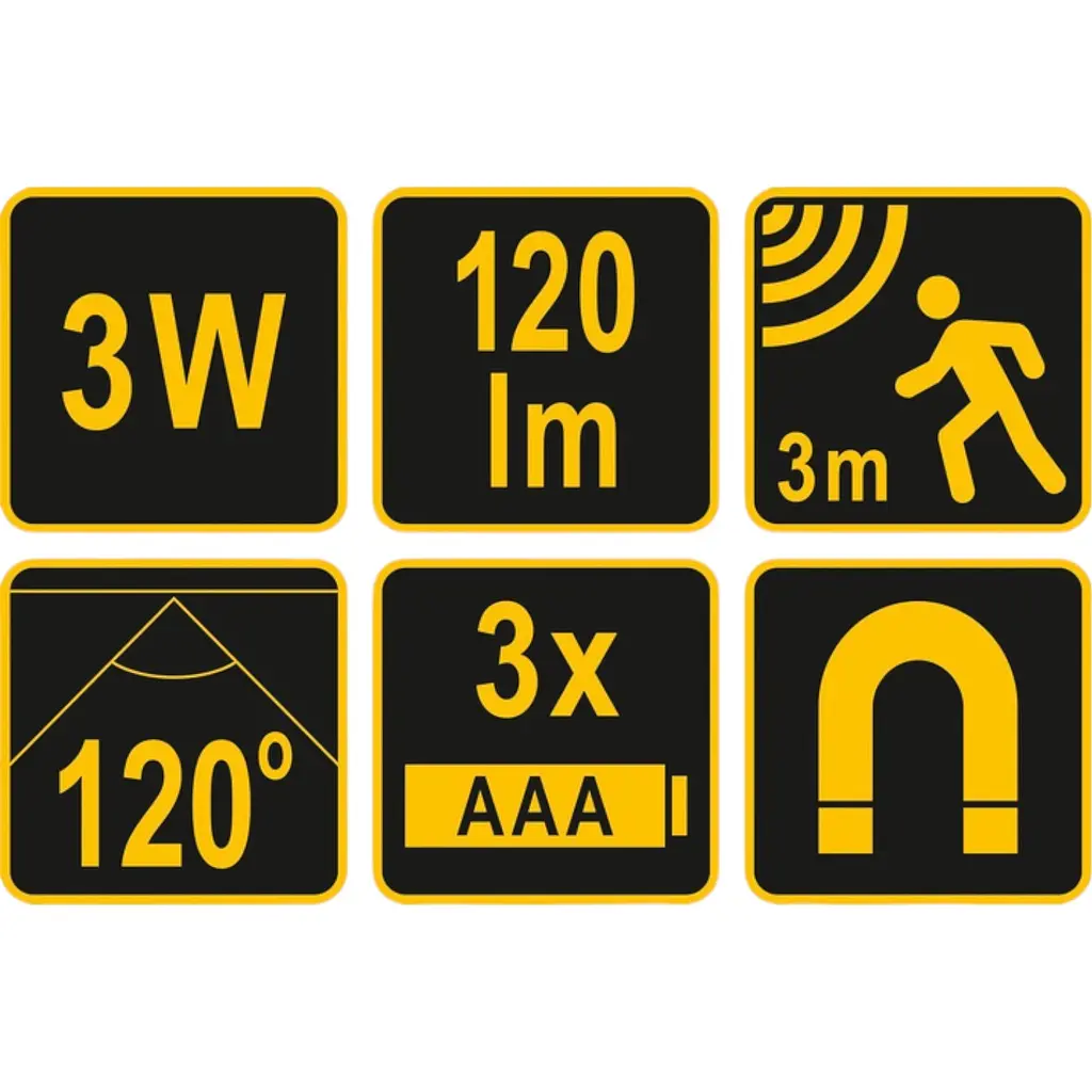 Лампа нічна на батарейках Vorel з датчиком руху та магнітом діодна 3 Вт 120 Lm - фото 4