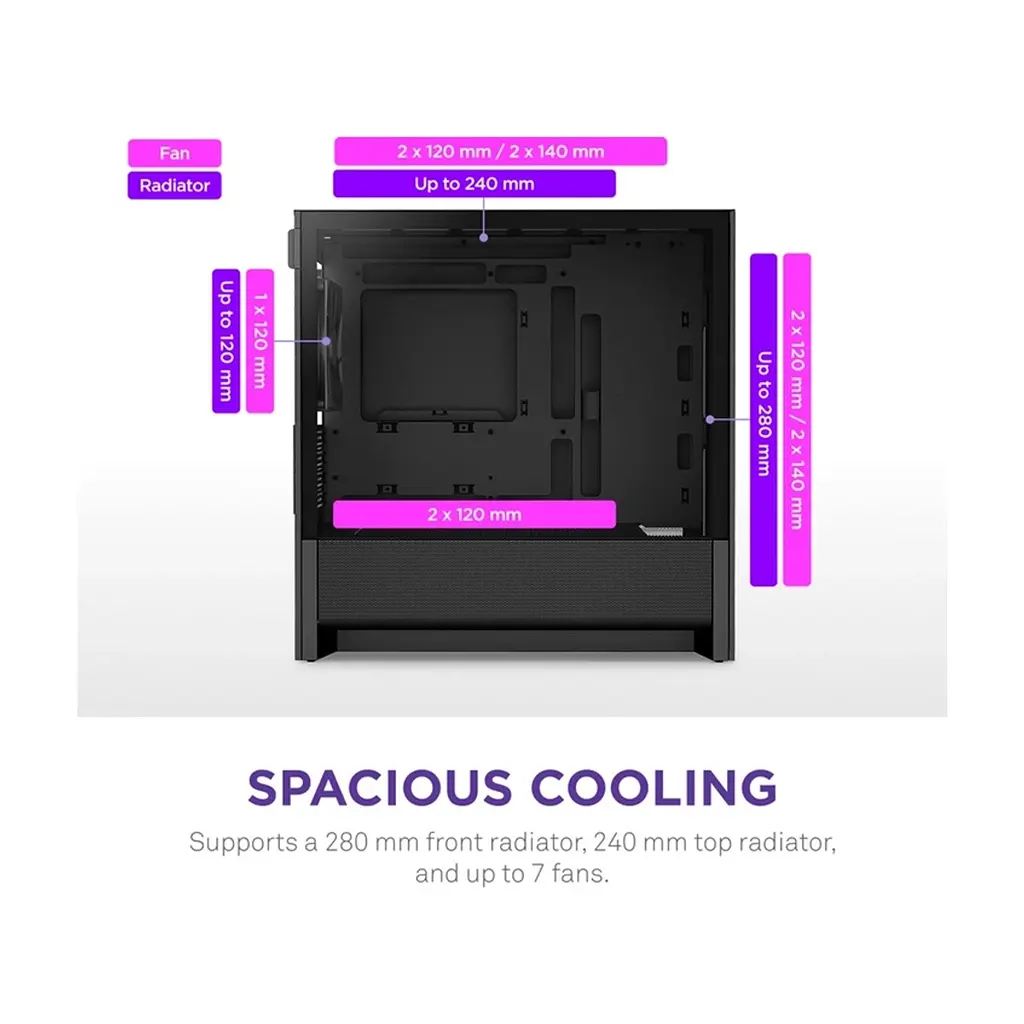 Корпус для ПК NZXT H3 Flow All Black (CC-H31FB-01) - фото 5