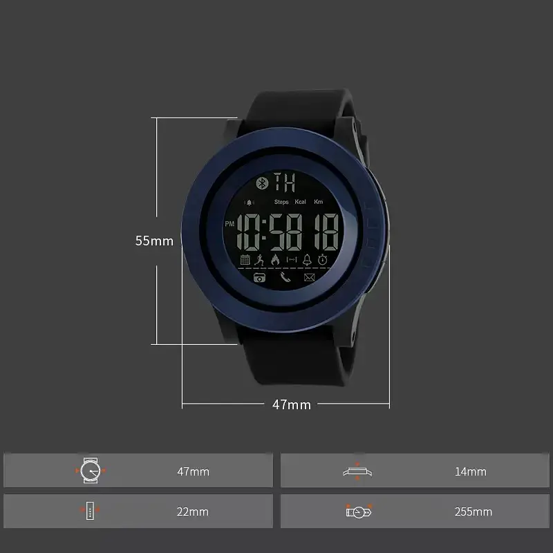 Годинник наручний з Bluetooth Skmei Innovation 1255 Синій - фото 6