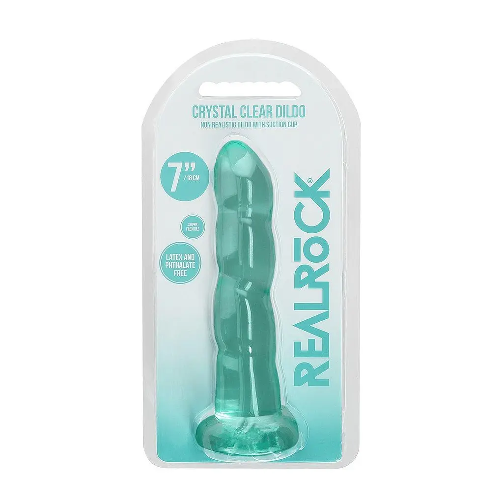 Фалоімітатор RealRock Crystal Clear 7", 18 см (зелений) - фото 5
