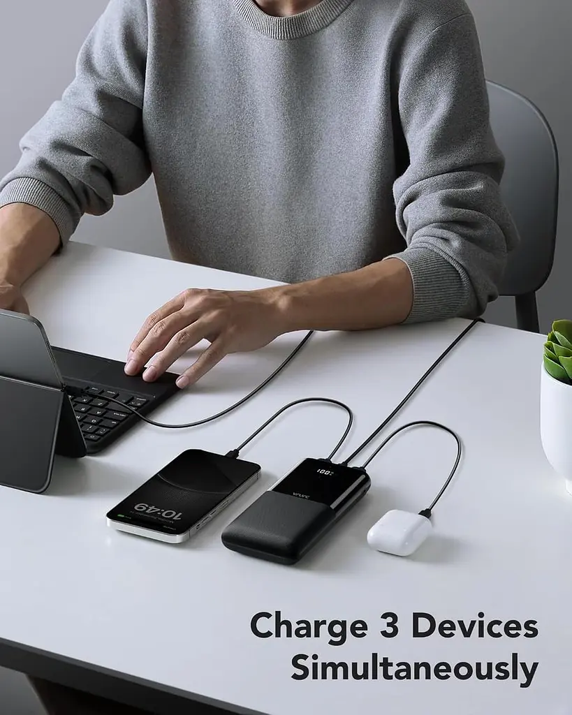 Повербанк VRURC Power Bank 20000 мА·год, портативний зарядний пристрій USB C 20 Вт - фото 5